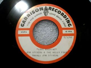 Rare,  The Kelly Four (eddie Cochran Band) Acetate 45 Record " Love Machine " 1960
