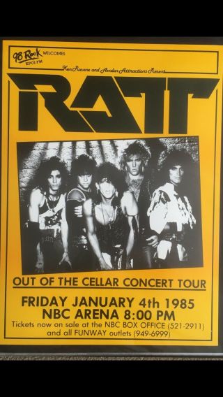 Ratt 1985 Vintage Hawaii Concert Poster.  Rare Last One