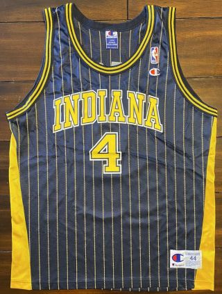 Rare Vintage Champion Nba Indiana Pacers Travis Best Basketball Jersey