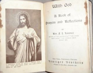 ††Rare Antique Catholic Prayer Book WITH GOD Fr Lasance Religious Latin/Eng 1911 3