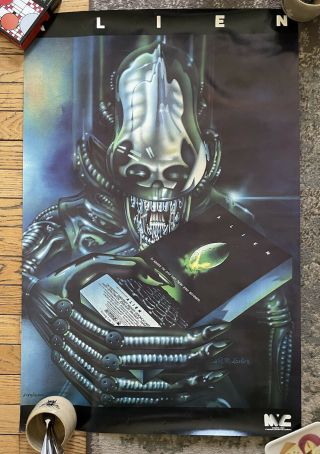 Alien 1979 Vhs Heavy Poster Rm Laslo 2150/10000 Xenomorph Clutching Video Rare