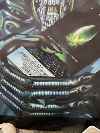 Alien 1979 VHS Heavy Poster RM Laslo 2150/10000 Xenomorph Clutching Video Rare 3
