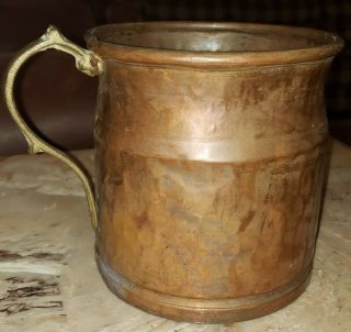 Old Rare Unique Hand Hammered Forged Copper Pot Large Tankard Vessel Pitcher
