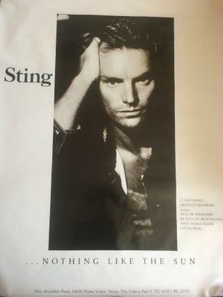 The Police Sting Nothing Like The Sun Rare Promo Poster 1987