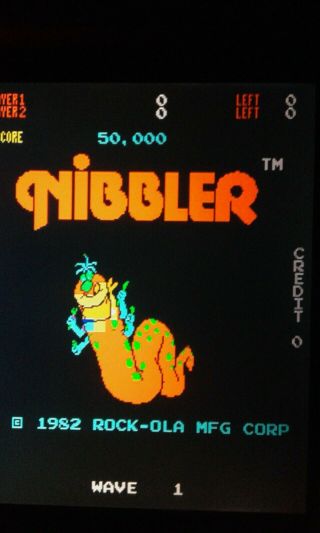Nibbler No Jamma Arcade Pcb Game By Rock - Ola With Jamma Connector - - Rare Pcb - -