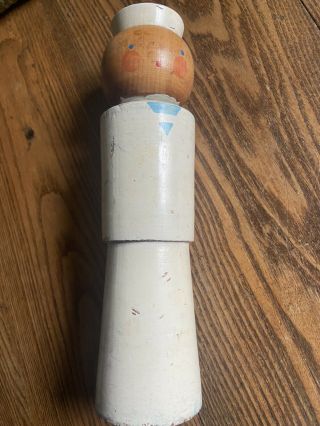 Rare Antique French Skittles Toy Sailor Wooden Bowling Game Large Skittle