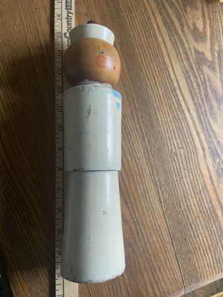 Rare antique French Skittles Toy Sailor wooden bowling game Large Skittle 3
