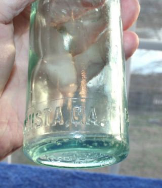 Rare Straight Side Clear Coca Cola Bottle " Augusta,  Ga.