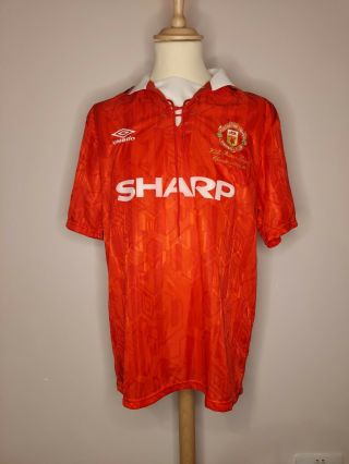 Rare 1992 - 1994 Manchester United Home Shirt 92 - 93 Champions Embroidery