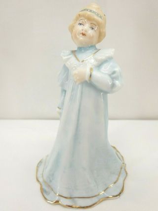 66/5 Schafer Vater German Porcelain Figural Lady In Nightgown Bell Rare
