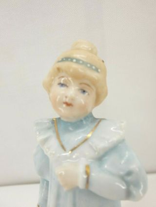 66/5 Schafer Vater German Porcelain Figural Lady In Nightgown Bell RARE 2