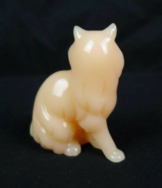 HTF RARE Vintage Franklin Pink Alabaster Cat Curio Cabinet Figurine 3