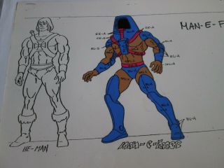 Filmation He - Man Production Color Model Cel 1983 Man - E - Faces Rare