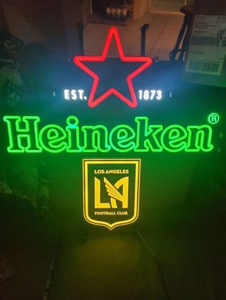 Heineken Mls Neon Bar Sign La Galaxy Rare Football Club Beer Bar Led Light Pub