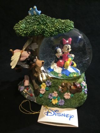 Rare - Mickey And Minnie “let Me Call You Sweetheart” Valentine Musical Snowglobe