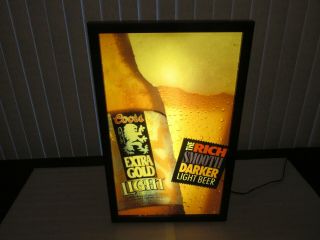 Coors Extra Gold Light Beer SIGN lighted 1992 RARE 3