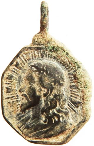 Antique Salvator Mundi Religious Medal Rare St John The Baptist Pendant Found