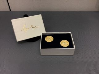 Rare The State Of Texas Governor George Bush Gold Tone Cuff Links Stamp Signed