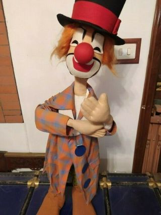 Vintage large Lenci Clown cloth felt doll 93 cm (36,  6 