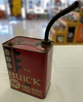 Vintage Buick & Ac Fire - Ring Spark Plugs Gas Can 2 Gallon Rare