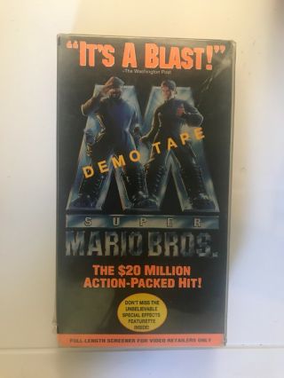 1993 Mario Bros.  Movie Demo Tape Rare Nintendo Vhs Screener