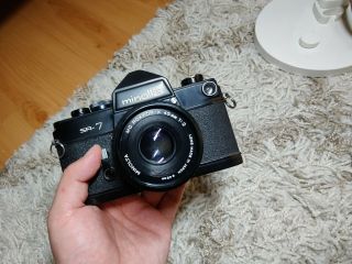 (rare) Minolta Sr - 7 35mm Slr Film Camera With 45mm Lens,  Black Finish