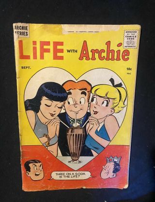 Life With Archie Vol 1 2 Vintage Comic Book Very Rare Sept 1959 Charles Atlas