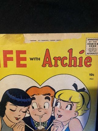 Life With Archie Vol 1 2 Vintage Comic Book Very Rare Sept 1959 Charles Atlas 2