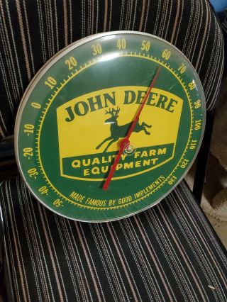 Old John Deere Tractor Farm Store Advertising Thermometer Sign Rare