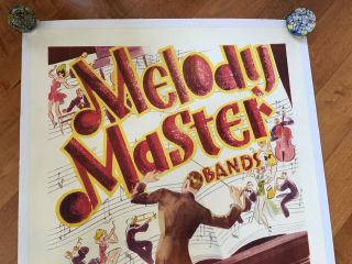 MELODY MASTER BANDS 1 - SH POSTER ON LINEN VITAPHONE BIG BAND ERA JAZZ 1936 RARE 2