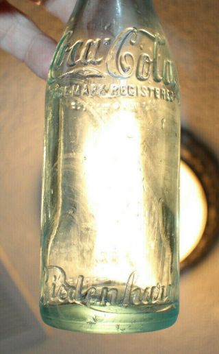 Rare Straight Side Coca Cola Biedenharn Bottle " Vicksburg,  Miss.