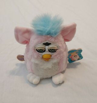 Vintage Furby Baby Rare Pink Blue Hair 1999 Tiger Electronics Tags Model 70 - 940