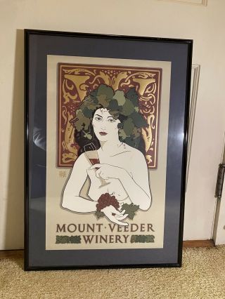 David Lance Goines Rare Lithograph 1990 - Mount Veeder Winery (unsigned)