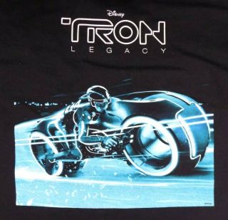 Disney Tron Legacy Xl Glows Dark T - Shirt 3d Digital Projection Team Rare Crew