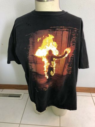 Rammstein " Burning Man " Vintage 1998 T - Shirt Rare Blue Grape