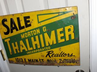 - Morton G Thalhimer Realtors`113 E Main St,  Richmond Va,  Metal Sign - Rare Sign 3