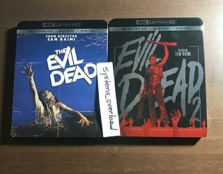The Evil Dead 1 & Evil Dead 2 4k Uhd Blu Ray With Rare Slipcovers I Ii Horror