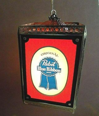 Vintage & Rare Pabst Blue Ribbon 4 Sided Rotating Lighted Beer Sign -