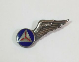 Rare Wwii Sterling Us Civil Air Patrol Cap Observer Pin Badge Wing Robbins Co.