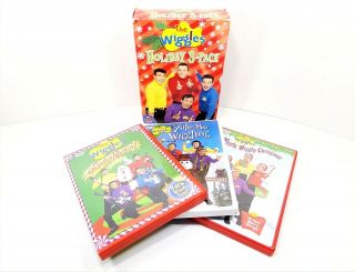 Wiggles Holiday 3 Pack Rare Dvd Box Set Wiggly Christmas,  Santa 