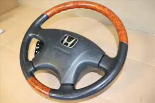 JDM Honda Acura TL Saber Inspire UA4 UA5 Steering Wheel Leather Wooden Rare 3