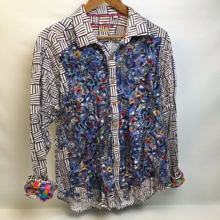 Rare Robert Graham Exclusive Long Sleeve Button Down Abstract Dress Shirt Xl