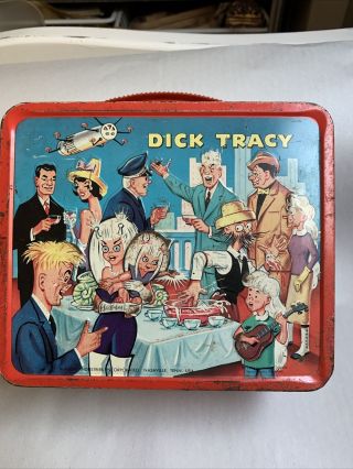 Rare - Vintage 1967 Dick Tracy Metal Lunch Box By Aladdin 7e