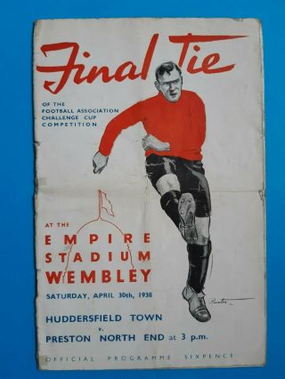 1938 Fa Cup Final: Huddersfield V Preston: Wembley Stadium: Rare Vintage Item