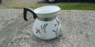 Vintage Corning Ware Coffee Tea Pot No Lid 6 Cup P - 104 Game Birds Very Rare