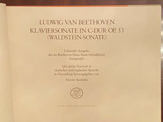 Beethoven Waldstein Sonata,  op.  53: Facsimile of Autograph Manuscript 1984.  Rare 3