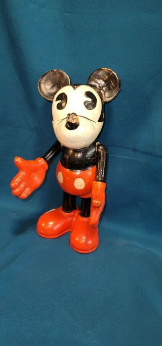 Rare,  Mickey Mouse Composition - Movable 1930s Knickerbocker Toy Co.