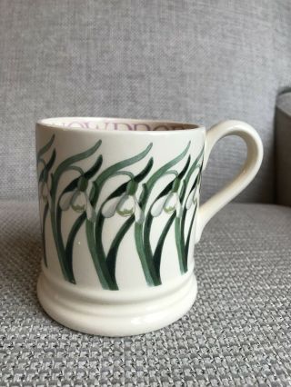 Emma Bridgewater Rare Half Pint Mug Snowdrop,  Ngs British Flowers