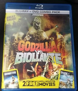 Godzilla Vs.  Biollante Blu - Ray Disc,  Miramax 2012 Rare 2013 Out Of Print No Dvd