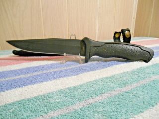 Rare Vintage Buck 650 Backward C Usa Pat.  Pend.  Fixed Blade Knife With Sheath